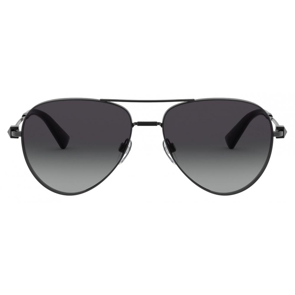 Valentino - Pilot Metal Frame Sunglasses with Functional Stud - Silver ...