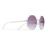 Prada - Prada Eyewear - Round Sunglasses - Opaque Chalk White Steel Gray - Prada Collection - Sunglasses - Prada Eyewear