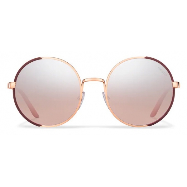 Prada - Round Sunglasses - Opaque Garnet Red Rose Gold - Prada Collection - Sunglasses - Prada Eyewear