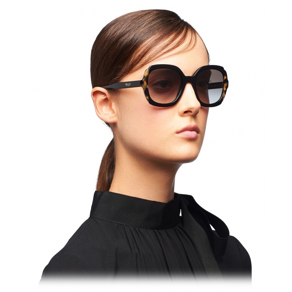 Prada - Oversized Sunglasses - Black + Medium Tortoiseshell - Prada ...