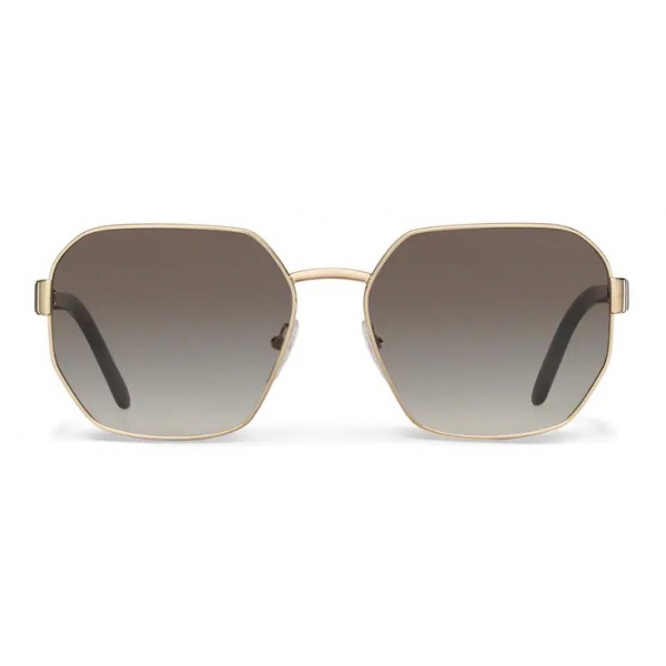 Prada - Geometric Shape Sunglasses - Shaded Anthracite Pale Gold - Prada Collection - Sunglasses - Prada Eyewear