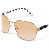 Prada - Geometric Shape Sunglasses - Gold - Prada Collection - Sunglasses - Prada Eyewear