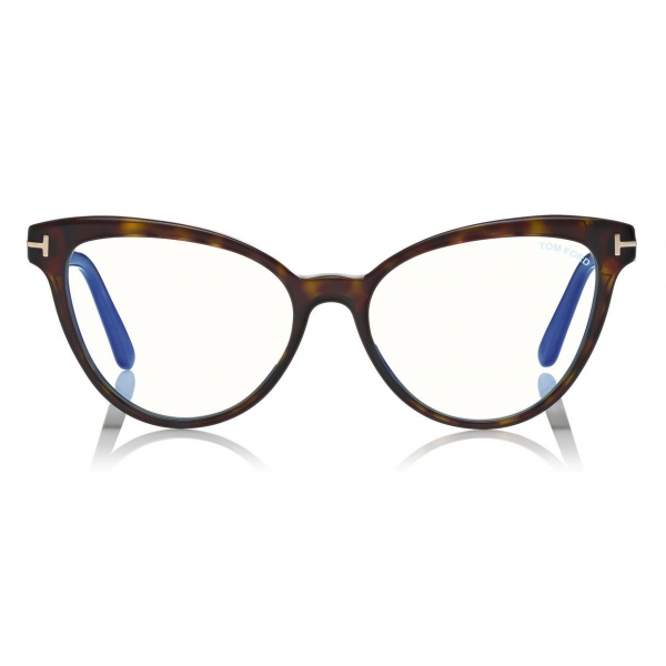 Tom Ford - Blue Block Optical Glasses - Cat-Eye Optical Glasses - Dark Havana - FT5639-B - Optical Glasses - Tom Ford Eyewear