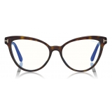 Tom Ford - Blue Block Optical Glasses - Cat-Eye Optical Glasses - Dark Havana - FT5639-B - Optical Glasses - Tom Ford Eyewear