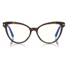 Tom Ford - Blue Block Optical Glasses - Cat-Eye Optical Glasses - Avana Scuro - FT5639-B - Optical Glasses - Tom Ford Eyewear