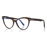 Tom Ford - Blue Block Optical Glasses - Cat-Eye Optical Glasses - Avana Scuro - FT5639-B - Optical Glasses - Tom Ford Eyewear