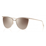 Tom Ford - Veronica Sunglasses - Occhiali Cat-Eye in Acetato - Oro Rosa Marroni - FT0684 - Occhiali da Sole - Tom Ford Eyewear