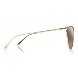 Tom Ford - Veronica Sunglasses - Occhiali Cat-Eye in Acetato - Oro Rosa Marroni - FT0684 - Occhiali da Sole - Tom Ford Eyewear