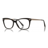 Tom Ford - Slight Optical Glasses - Occhiali Farfalla Quadrati in Acetato - Nero - FT5353 - Occhiali da Vista - Tom Ford Eyewear