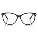 Tom Ford - Blue Block Optical Glasses - Cat-Eye Acetate Optical Glasses - Black - FT5544-B - Optical Glasses - Tom Ford Eyewear