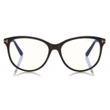 Tom Ford - Blue Block Optical Glasses - Cat-Eye Acetate Optical Glasses - Black - FT5544-B - Optical Glasses - Tom Ford Eyewear