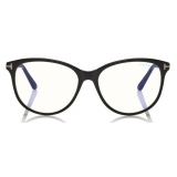 Tom Ford - Blue Block Optical Glasses - Occhiali Cat-Eye in Acetato - Nero - FT5544-B - Occhiali da Vista - Tom Ford Eyewear