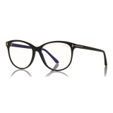Tom Ford - Blue Block Optical Glasses - Cat-Eye Acetate Optical Glasses - Black - FT5544-B - Optical Glasses - Tom Ford Eyewear