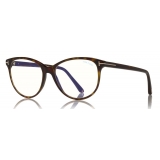 Tom Ford - Blue Block Optical Glasses - Occhiali Cat-Eye - Avana Scuro - FT5544-B - Occhiali da Vista - Tom Ford Eyewear