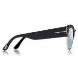 Tom Ford - Alexandra Sunglasses - Occhiali da Sole Cat-Eye in Acetato - Nero Blu - FT0607 - Occhiali da Sole - Tom Ford Eyewear