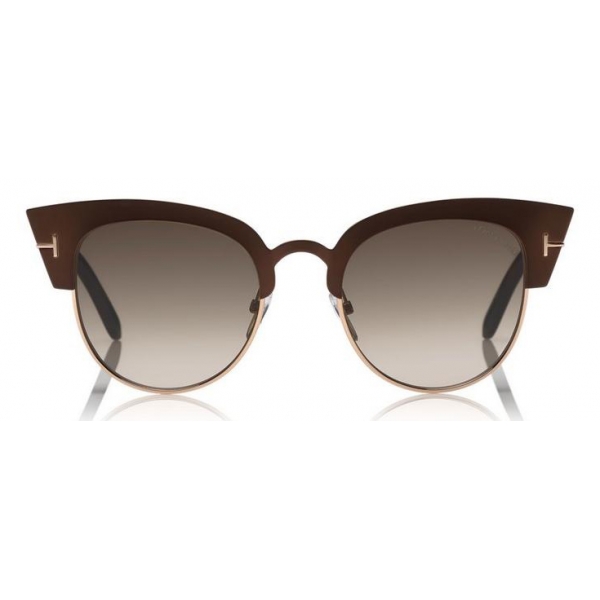 Tom Ford - Alexandra Sunglasses - Cat-Eye Acetate Sunglasses - Brown Wood - FT0607 - Sunglasses - Tom Ford Eyewear