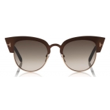 Tom Ford - Alexandra Sunglasses - Cat-Eye Acetate Sunglasses - Brown Wood - FT0607 - Sunglasses - Tom Ford Eyewear