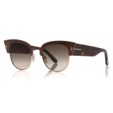 Tom Ford - Alexandra Sunglasses - Cat-Eye Acetate Sunglasses - Brown Wood - FT0607 - Sunglasses - Tom Ford Eyewear