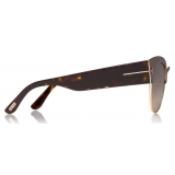 Tom Ford - Alexandra Sunglasses - Cat-Eye Acetate Sunglasses - Brown Wood - FT0607 - Sunglasses - Tom Ford Eyewear