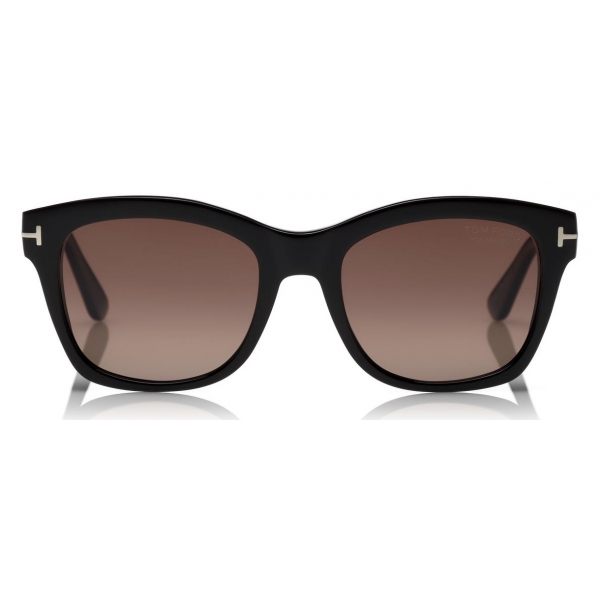 Tom Ford - Polarized Lauren Sunglasses - Occhiali Quadrati in Acetato - Nero - FT0614-P - Occhiali da Sole - Tom Ford Eyewear