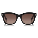 Tom Ford - Polarized Lauren Sunglasses - Occhiali Quadrati in Acetato - Nero - FT0614-P - Occhiali da Sole - Tom Ford Eyewear