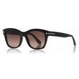 Tom Ford - Polarized Lauren Sunglasses - Occhiali Quadrati in Acetato - Nero - FT0614-P - Occhiali da Sole - Tom Ford Eyewear