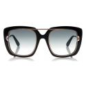 Tom Ford - Marissa Sunglasses - Occhiali Quadrati in Acetato e Metallo - Nero - FT0619 - Occhiali da Sole - Tom Ford Eyewear