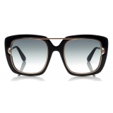 Tom Ford - Marissa Sunglasses - Occhiali Quadrati in Acetato e Metallo - Nero - FT0619 - Occhiali da Sole - Tom Ford Eyewear