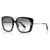 Tom Ford - Marissa Sunglasses - Occhiali Quadrati in Acetato e Metallo - Nero - FT0619 - Occhiali da Sole - Tom Ford Eyewear