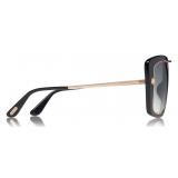 Tom Ford - Marissa Sunglasses - Occhiali Quadrati in Acetato e Metallo - Nero - FT0619 - Occhiali da Sole - Tom Ford Eyewear