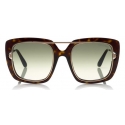 Tom Ford - Marissa Sunglasses - Occhiali Quadrati in Acetato e Metallo - Havana - FT0619 - Occhiali da Sole - Tom Ford Eyewear