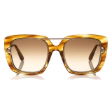 Tom Ford - Marissa Sunglasses - Occhiali Quadrati in Acetato e Metallo - Miele - FT0619 - Occhiali da Sole - Tom Ford Eyewear