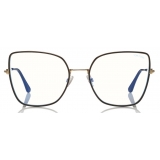 Tom Ford - Blue Block Optical Glasses - Butterfly Metal Optical Glasses - Black - FT5630-B - Optical Glasses - Tom Ford Eyewear