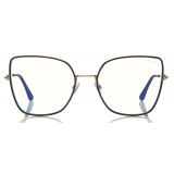 Tom Ford - Blue Block Optical Glasses - Occhiali in Metallo a Farfalla - Nero - FT5630-B - Occhiali da Vista - Tom Ford Eyewear