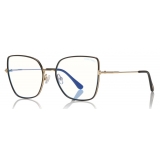 Tom Ford - Blue Block Optical Glasses - Occhiali in Metallo a Farfalla - Nero - FT5630-B - Occhiali da Vista - Tom Ford Eyewear