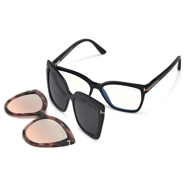 Tom Ford - Double Clip On Optical Glasses - Occhiali a Farfalla - Nero - FT5641-B - Occhiali da Vista - Tom Ford Eyewear