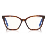 Tom Ford - Double Clip On Optical Glasses - Occhiali a Farfalla - Avana Rossa - FT5641-B - Occhiali da Vista - Tom Ford Eyewear