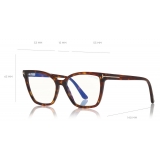 Tom Ford - Double Clip On Optical Glasses - Occhiali a Farfalla - Avana Rossa - FT5641-B - Occhiali da Vista - Tom Ford Eyewear