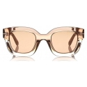 Tom Ford - Pia Sunglasses - Occhiali da Sole Quadrati in Acetato - Champagne - FT0659 - Occhiali da Sole - Tom Ford Eyewear