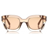 Tom Ford - Pia Sunglasses - Occhiali da Sole Quadrati in Acetato - Champagne - FT0659 - Occhiali da Sole - Tom Ford Eyewear