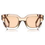 Tom Ford - Pia Sunglasses - Square Acetate Sunglasses - Champagne - FT0659 - Sunglasses - Tom Ford Eyewear