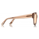 Tom Ford - Pia Sunglasses - Occhiali da Sole Quadrati in Acetato - Champagne - FT0659 - Occhiali da Sole - Tom Ford Eyewear