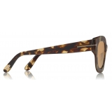 Tom Ford - Pia Sunglasses - Occhiali da Sole Quadrati in Acetato - Havana - FT0659 - Occhiali da Sole - Tom Ford Eyewear