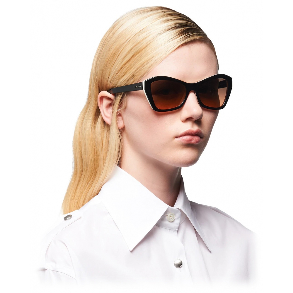 Prada - Cat Eye Sunglasses - Black Ivory - Prada Collection