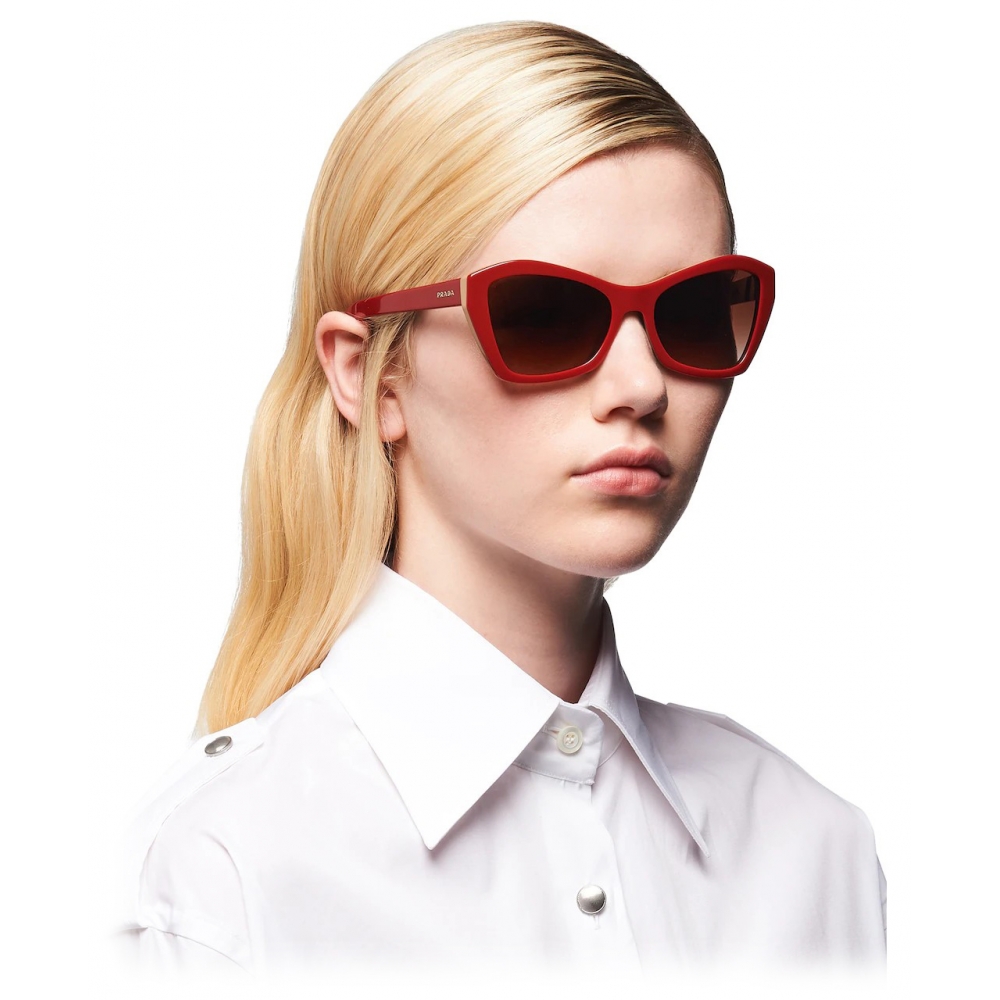 Prada - Cat Eye Sunglasses - Ruby Red Sandy Beige - Prada Collection ...
