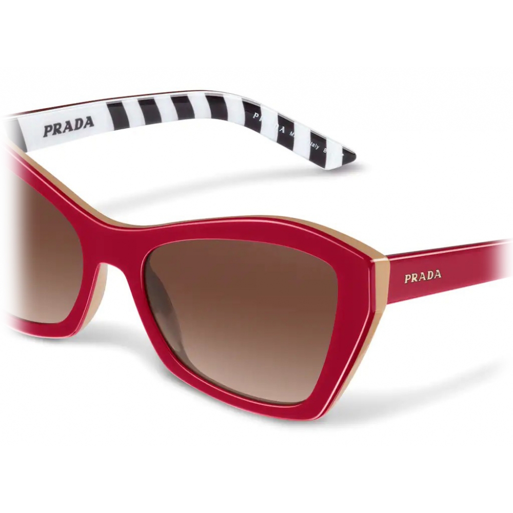 Prada Cat Eye Sunglasses Ruby Red Sandy Beige Prada Collection Sunglasses Prada