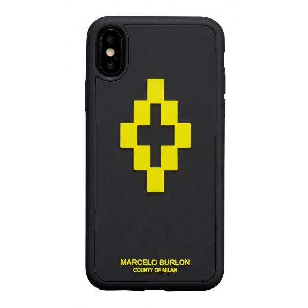 Marcelo Burlon - Cover 3D Cross Yellow - iPhone X / XS - Apple - County of Milan - Cover Stampata