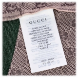 Gucci Vintage - GG Web Wool Scarf - Brown Red - Wool and Silk Scarf - Luxury High Quality