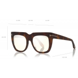 Tom Ford - Thea Sunglasses - Occhiali da Sole Quadrati in Acetato - Havana Rosa - FT0687 - Occhiali da Sole - Tom Ford Eyewear