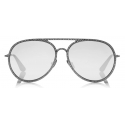 Tom Ford - Antibes Sunglasses - Occhiali da Sole Pilot in Metallo - Oro Bianco - FT0728 - Occhiali da Sole - Tom Ford Eyewear